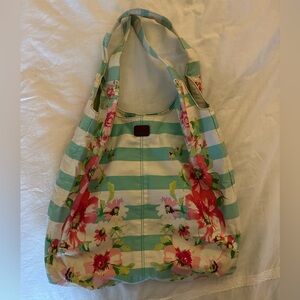 Aeropostale floral striped beach bag